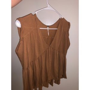 Light brown free people shirt